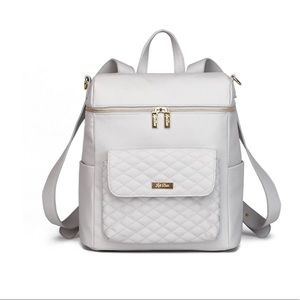 Luli Bebe Monaco Diaper Bag in Stone Grey